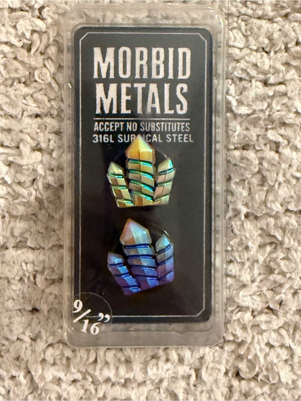 Morbid Metals Iridescent Crystal Plugs 9/16”